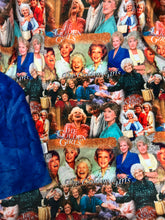 Load image into Gallery viewer, Golden Girls Print on Royal Blue Hide
