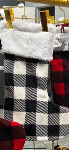 White/Black Buffalo Check Stocking